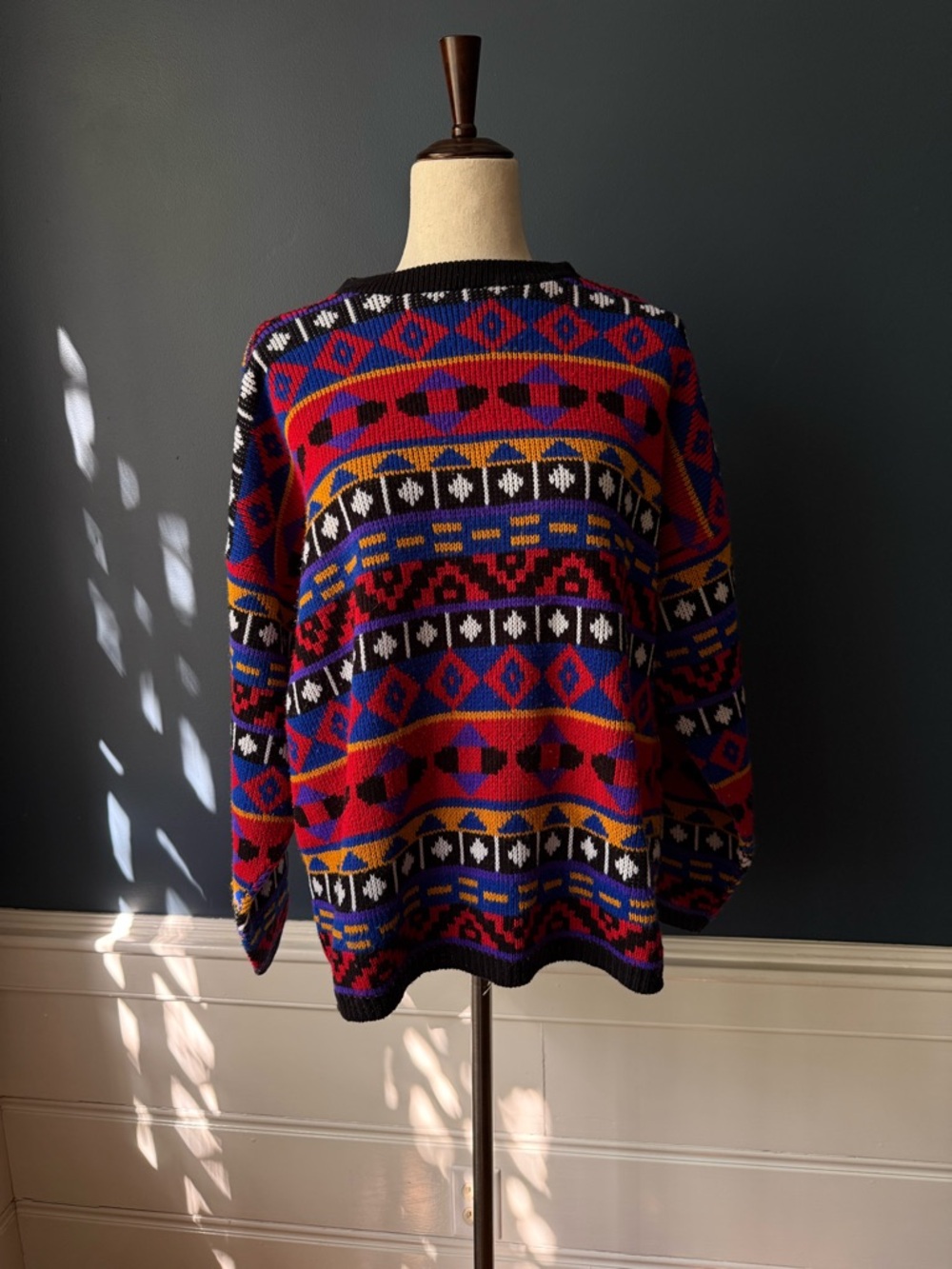Vintage Jessica Robert’s Geometric Pattern Women's Sweater Size Large